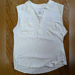 Calvin Klein Cream Sleeveless Blouse